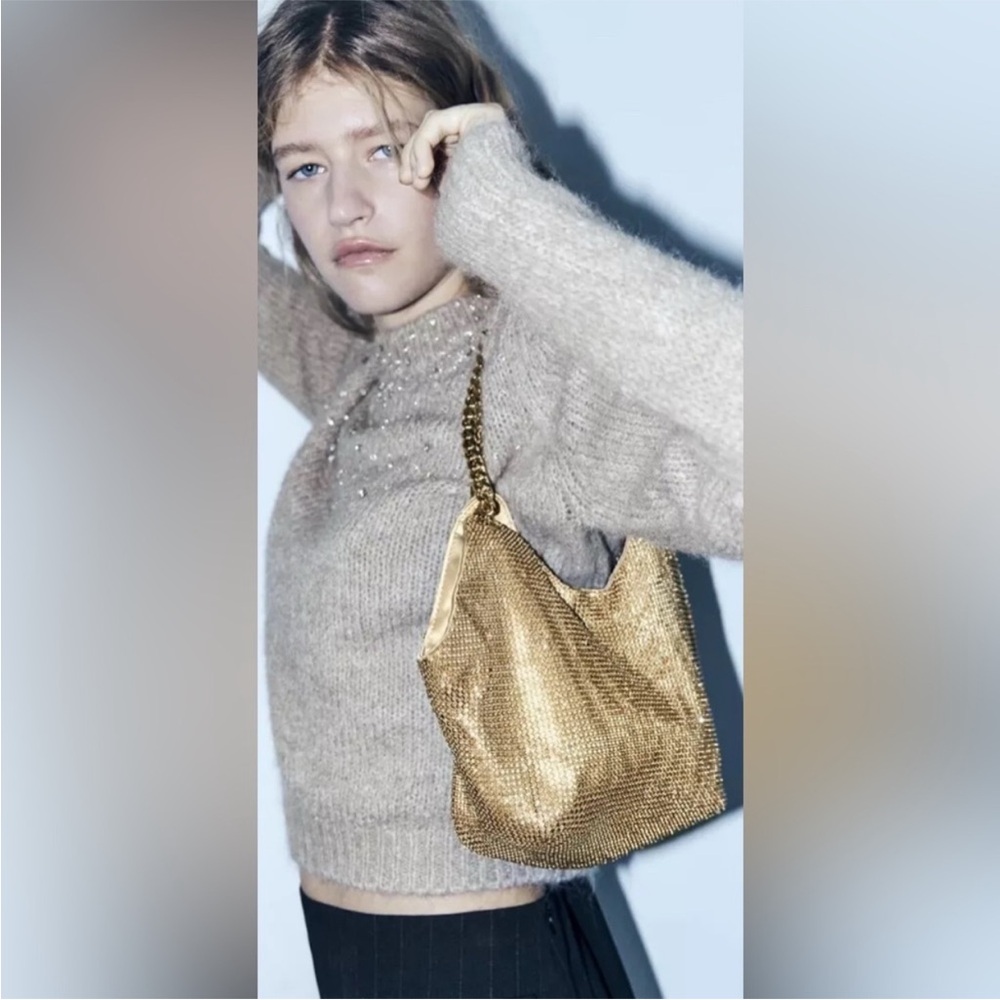 Zara NWT Rhinestone Mini Tote - Picture 6 of 9